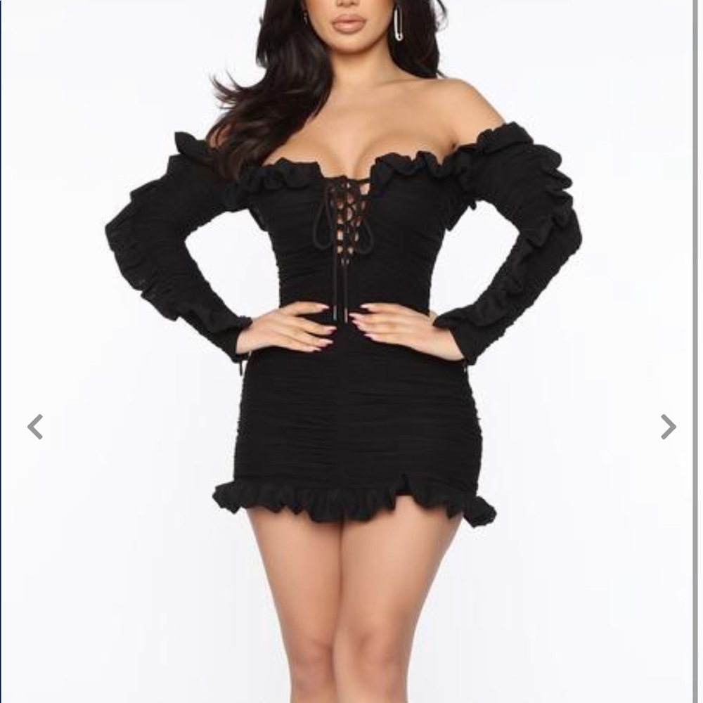 Fashion nova black mini dress